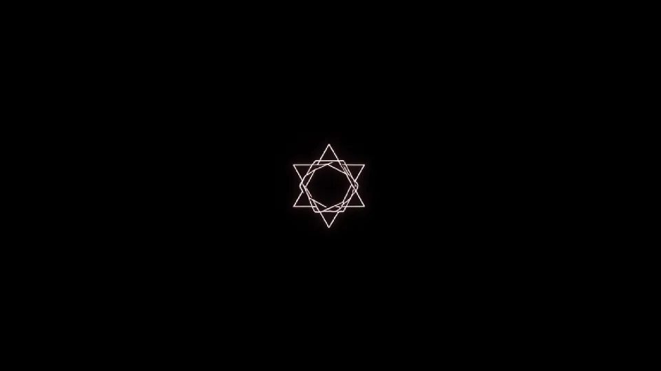 single glowing geometry in black background